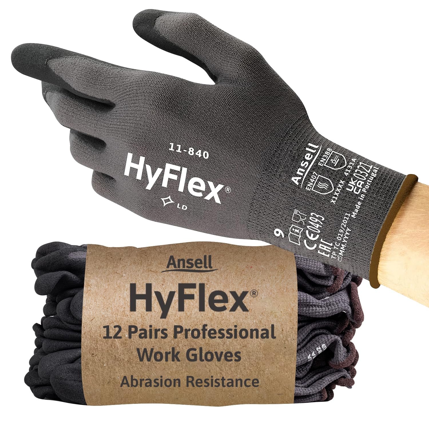 2 Industrial safety gloves for heavy-duty work HYFIEX/I1-840 - الصورة 1