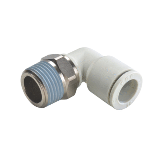 Plastic air elbow with threads 1/4X6 M